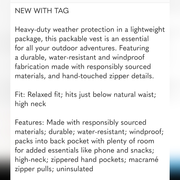 NWT Free People Packable Utility Vest - Picture 2 of 6